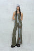 FLOWER SWITCHING TANK TOP -KHAKI- *Last1